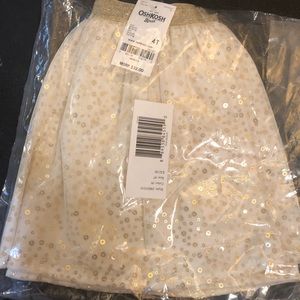 Brand New Osh Kosh 4T cream and gold sequin skirt